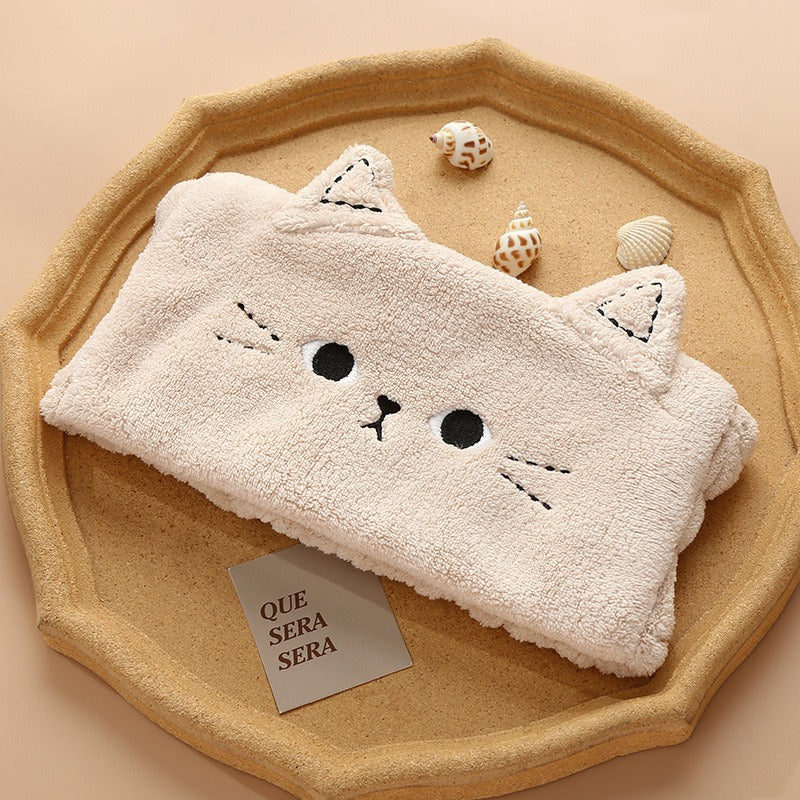 Cute Coral Velvet Bean Cat Ears Hair Ties Headband