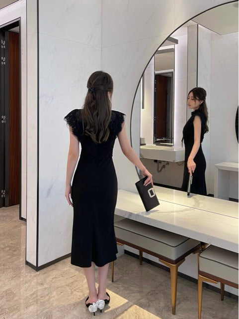 Lace Patchwork Slim Feminine Dress