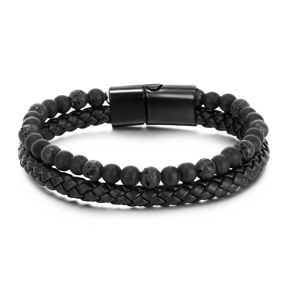 Volcanic Tiger Eye Beaded Bracelet - Harajuku Style