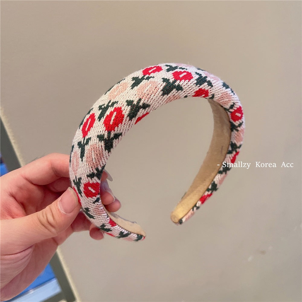 Retro Mohair Wide-Brimmed Headband