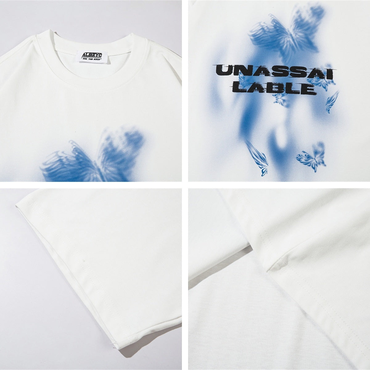 Phantom Butterfly Print Oversized Cotton T-Shirt