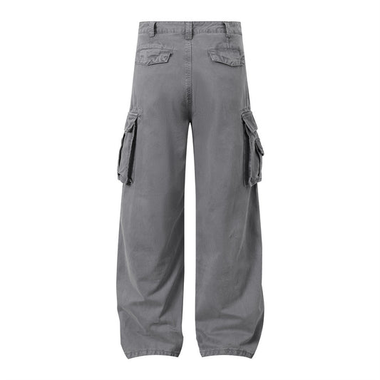 Harajuku Style Multi-Pocket Straight Leg Pants for Men