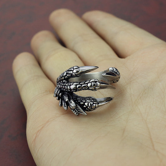 Titanium Steel Dragon Claw Ring - Harajuku Style Jewelry