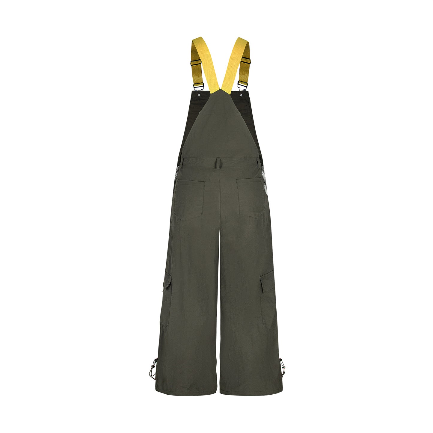 Adjustable Workwear Pocket Overalls in Vintage Apricot & Khaki Green