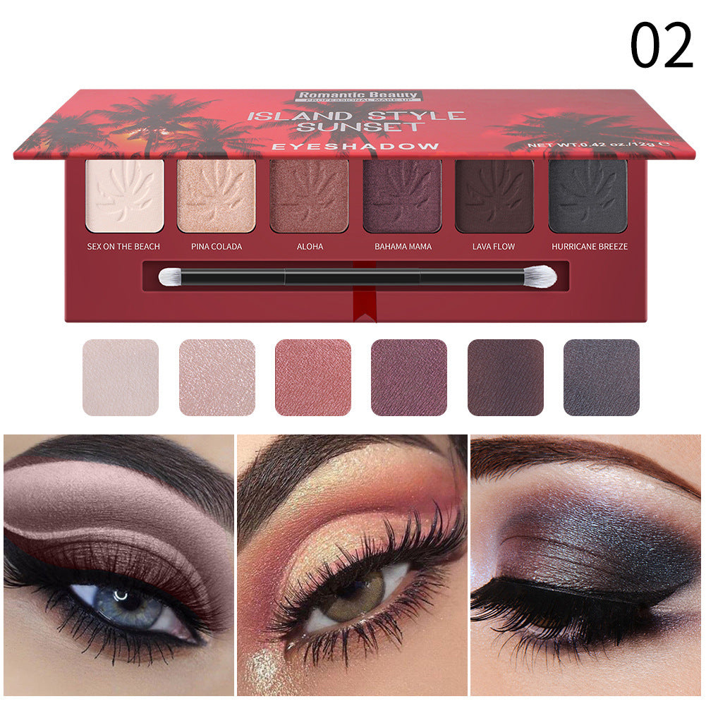 Sunset Vibes 6 Color Pearlescent Matte Eye Shadow Palette