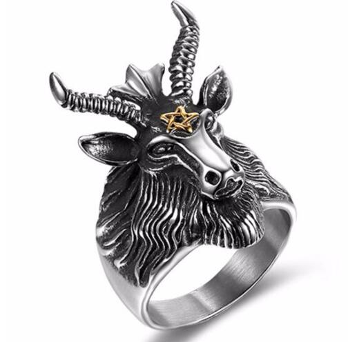 Satan Ram Goat Ring - Gothic Halloween Jewelry