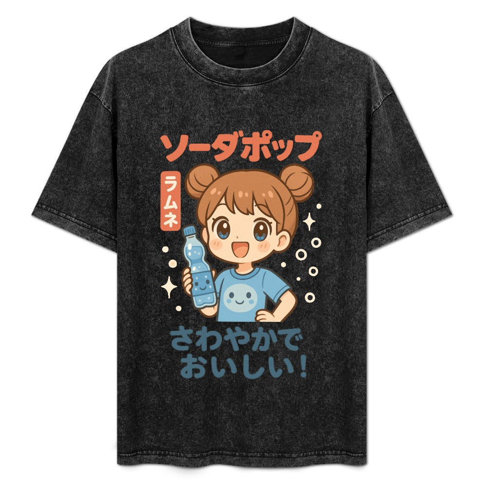 Kawaii Japanese Water Girl Vintage T-Shirt
