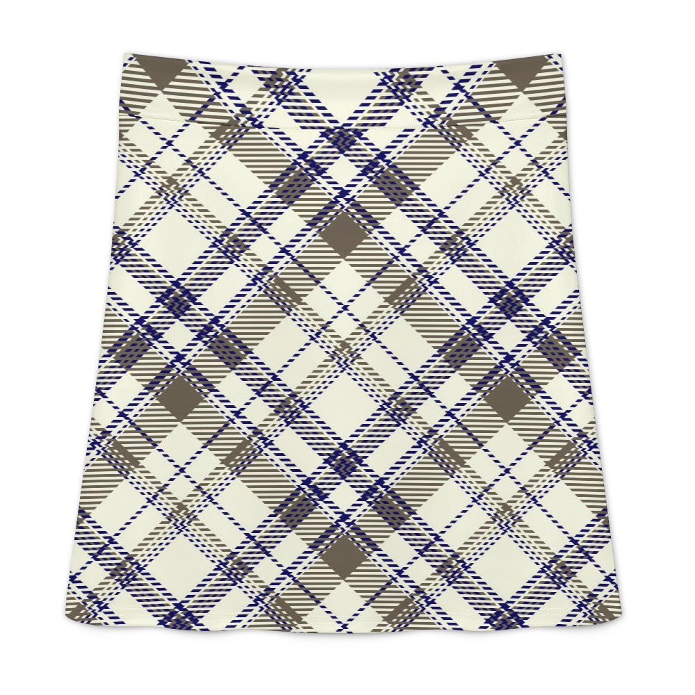 Classic Plaid Zipper Skirt Women's Short Dress