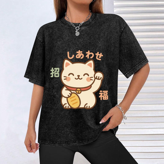 Harajuku Kawaii Lucky Cat T-Shirt
