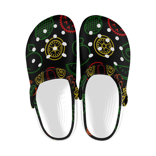 Neon Fruit Print Adults Clogs