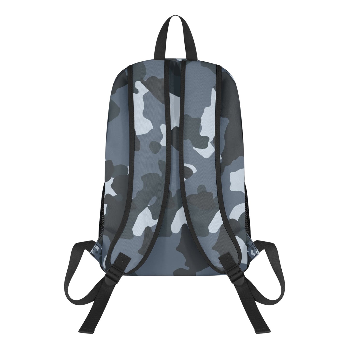 Dark Blue Gray Camo All Over Print Leisure Sports Backpack