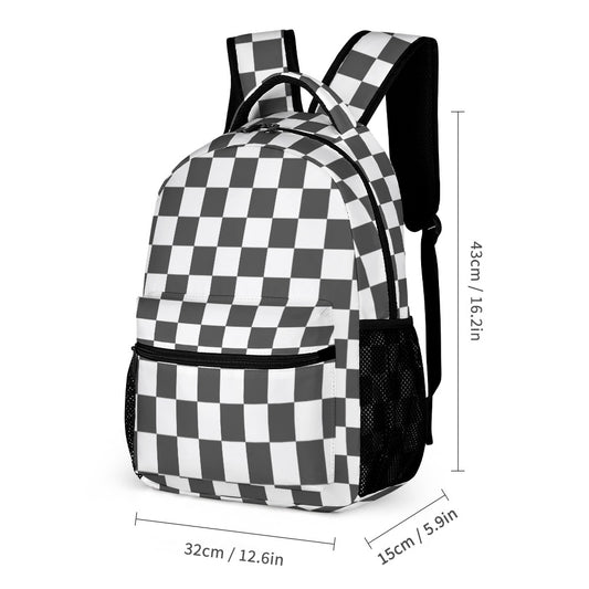 Black and White Three Piece Backpack Bag Set