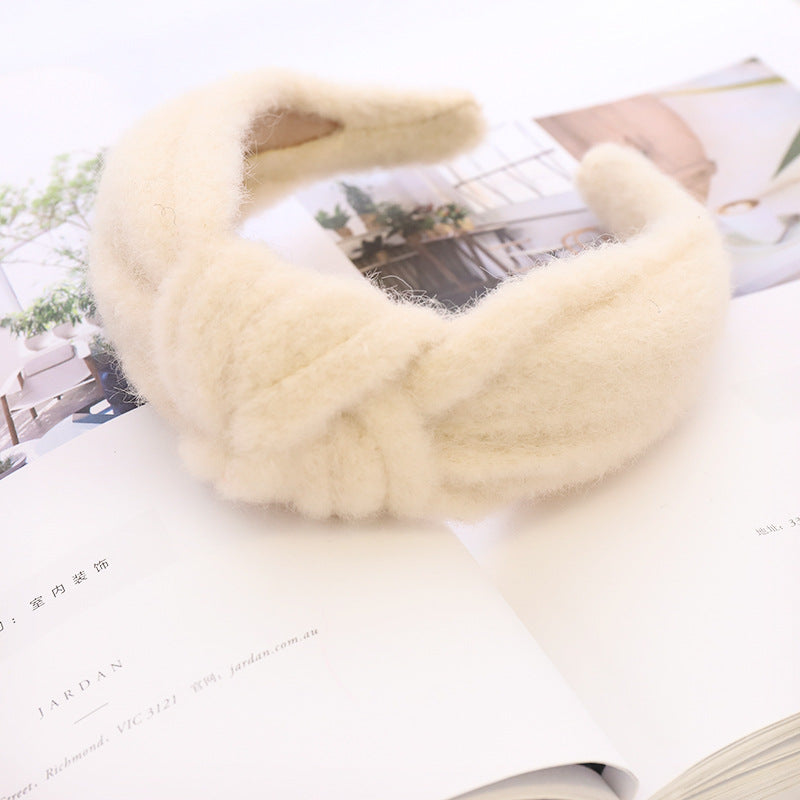 Woolen Mink Hair Hoop Knot Headband