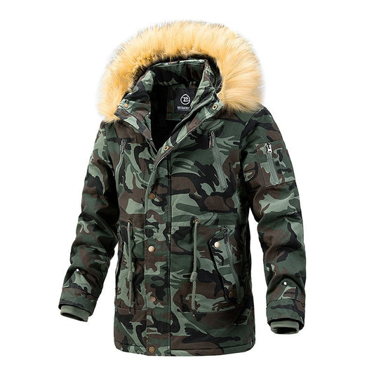 Men's Camouflage Fleece-Lined Jacket for Autumn/Winter