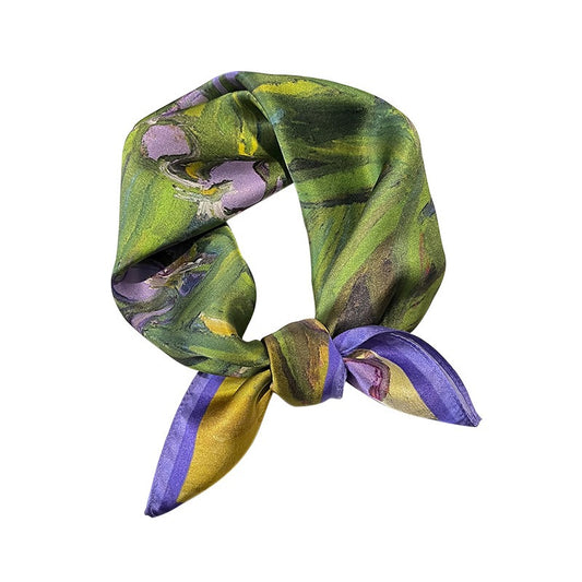 Purple Tulip Silk Scarf - Playful Harajuku Style
