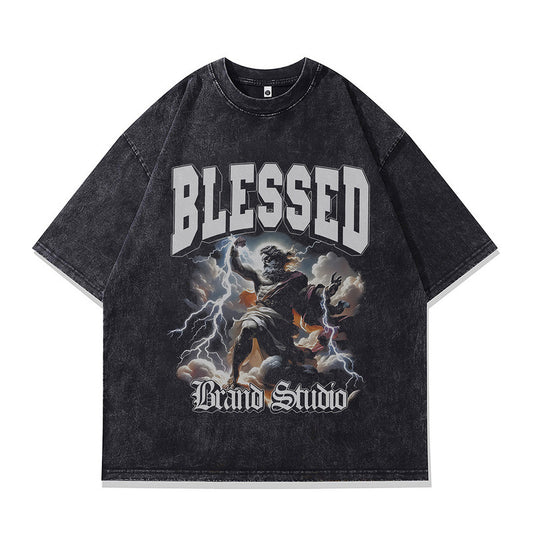 Harajuku Style Oversized Cotton Tee - Custom Printed T-Shirt