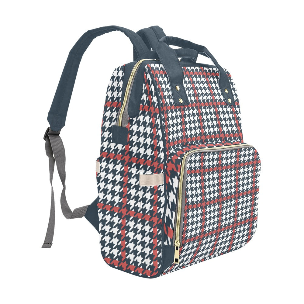 Plaid Pattern Multi-Function Backpack
