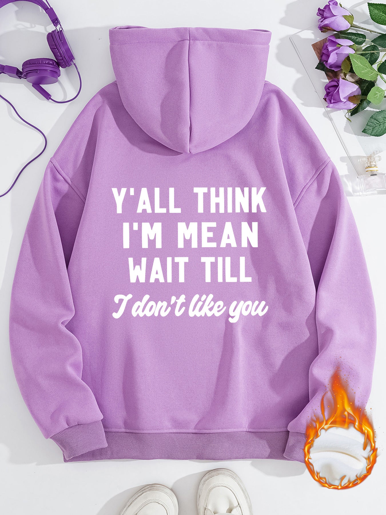 I Don't Like You Printed Hoodie
