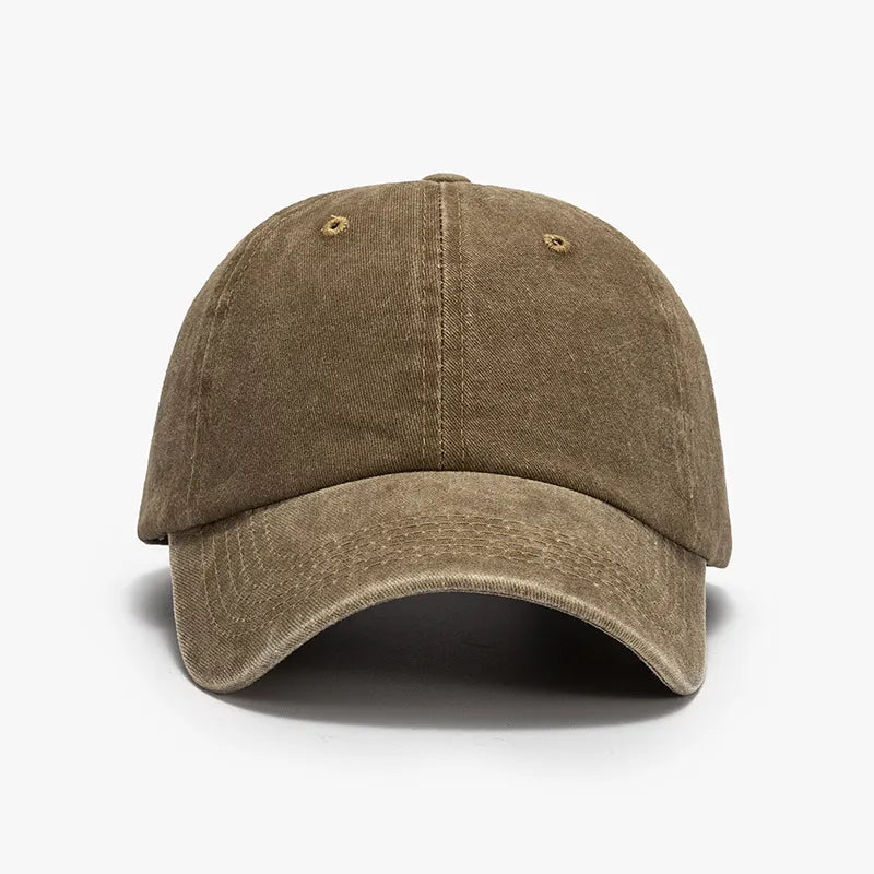 Washed Curved-Brim Baseball Cap - Harajuku Style
