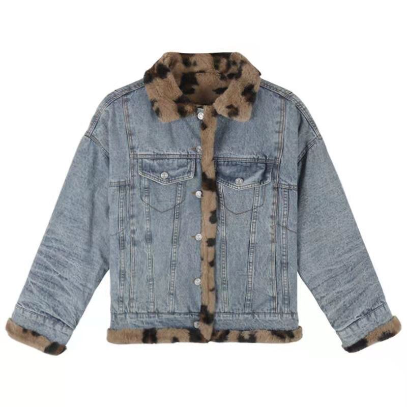 Cool & Handsome Leopard Print Rabbit Fur Coat
