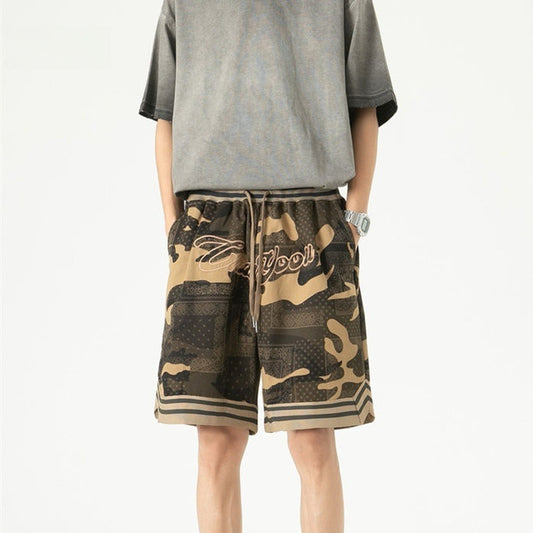 Camouflage Workwear Casual Five Quarter Pants