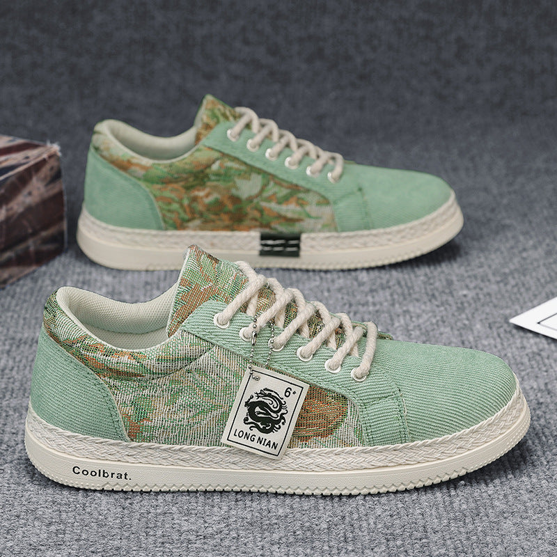 Trendy Harajuku Men's Casual Linen Board Shoes