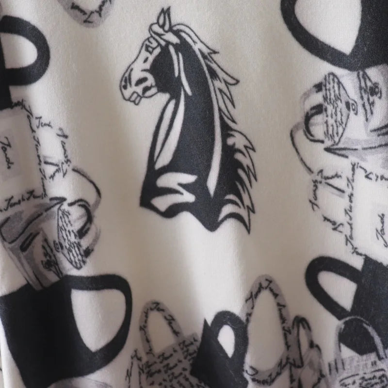 Anime Horse Graphic Pullover Sweater - Harajuku Style