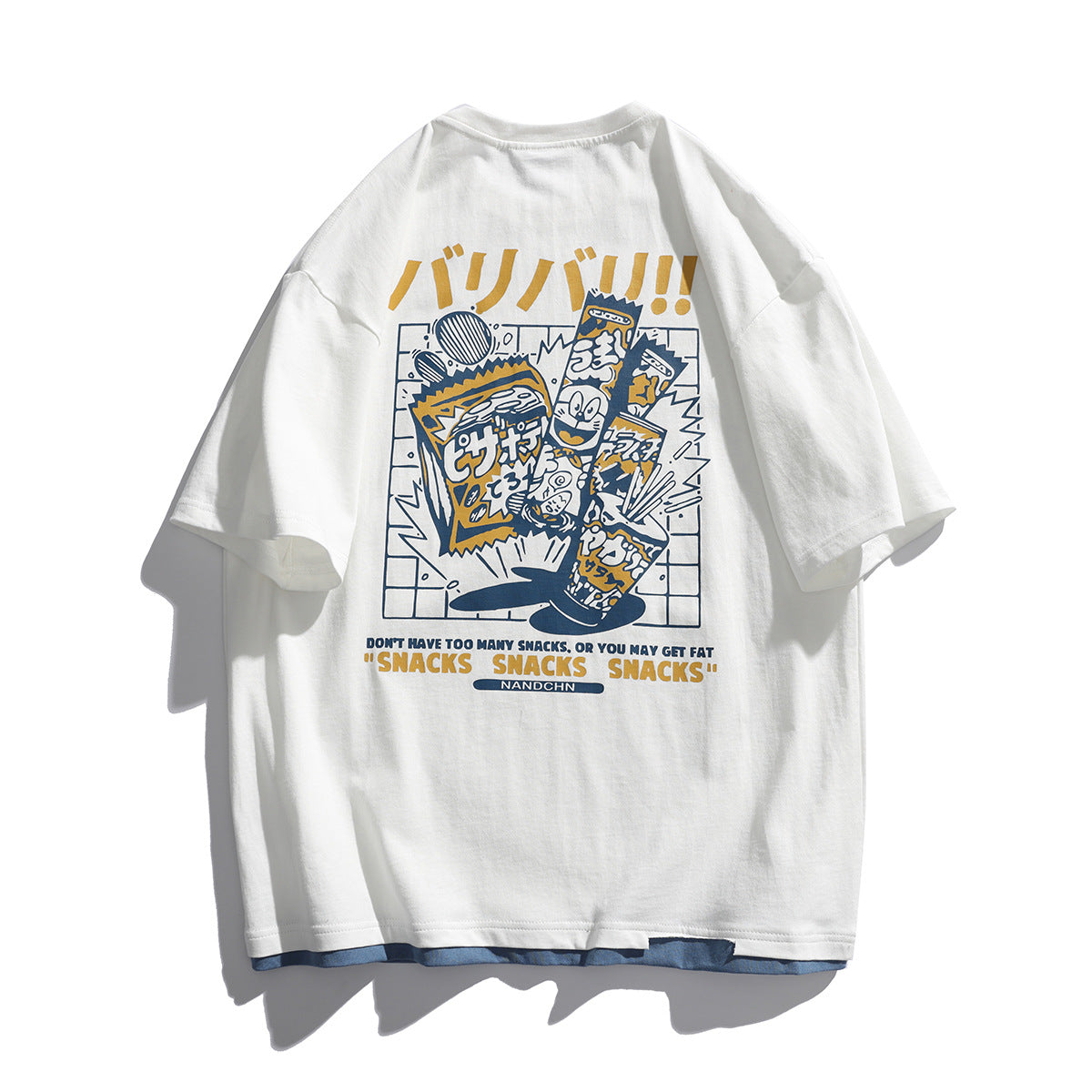 Men's Loose Fit Short Sleeved T-Shirt with Fake Two-and-a-Half Sleeves