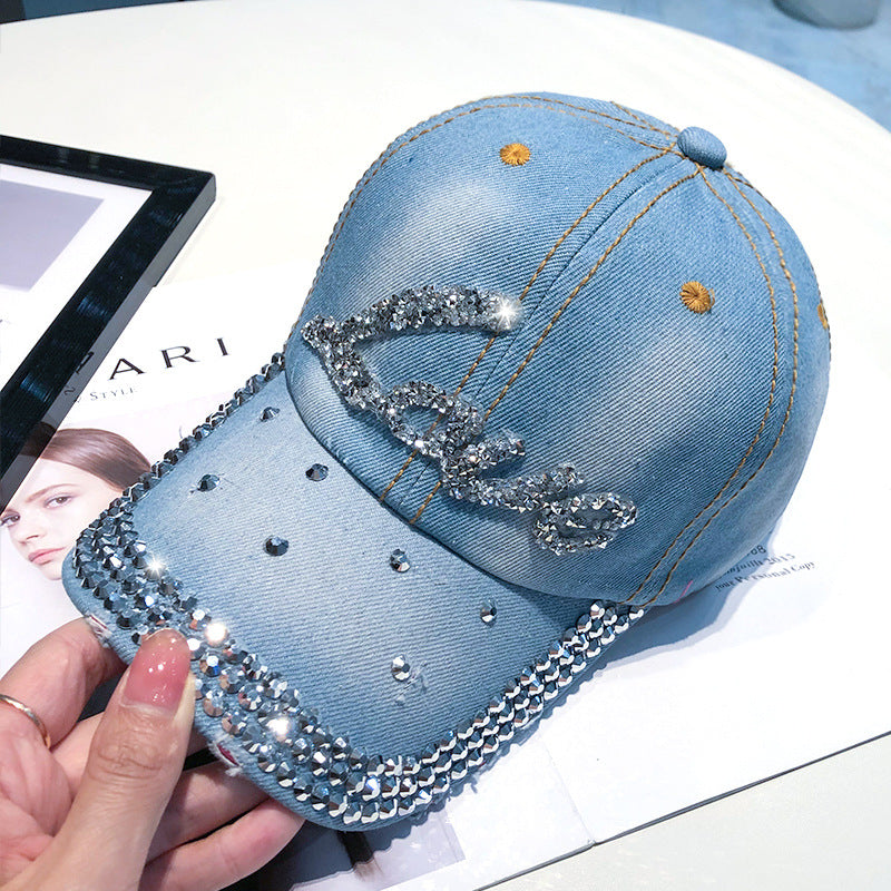 Harajuku Style Cowboy Baseball Hat with Rhinestones