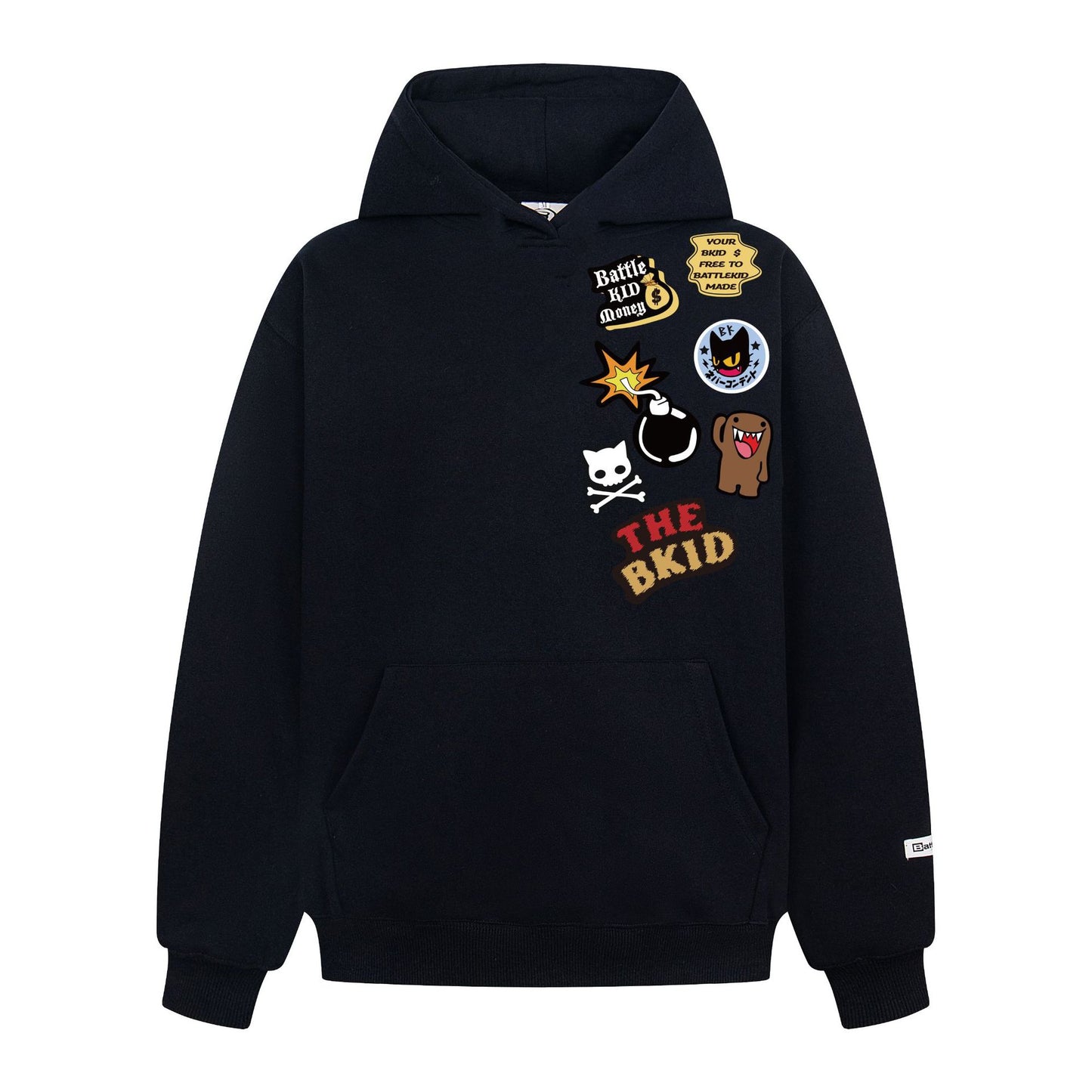 Retro Flocking Logo Embroidery Hoodie - Unisex Casual Style