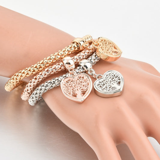 Harajuku Style Life Tree Heart Bracelet & Bangles Set