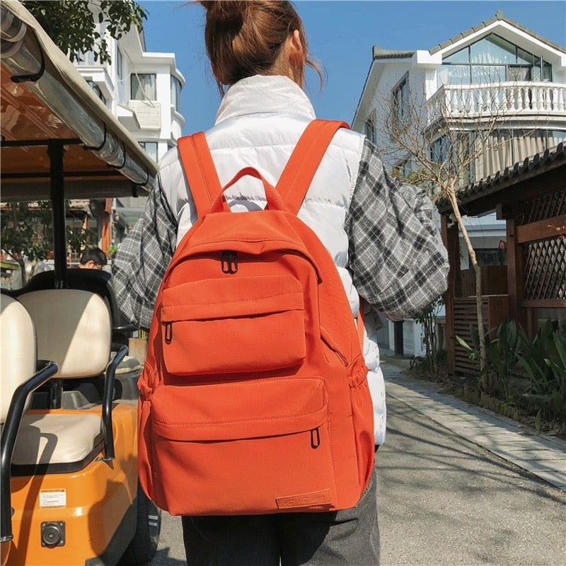 Waterproof Nylon Backpack for Women - Harajuku Style