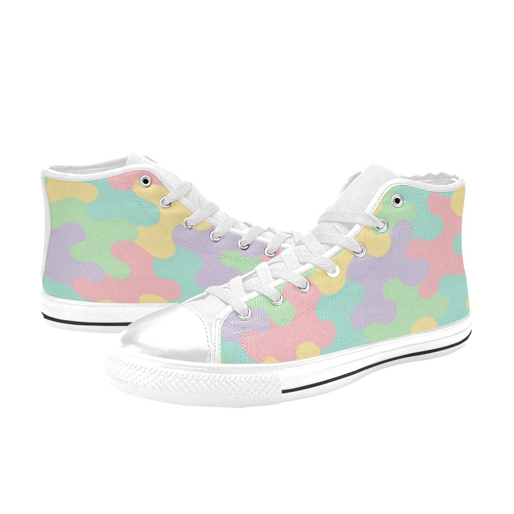 Harajuku Pastel Rainbow Camo High Top Shoes