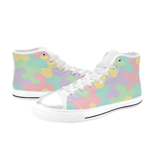 Harajuku Pastel Rainbow Camo High Top Shoes