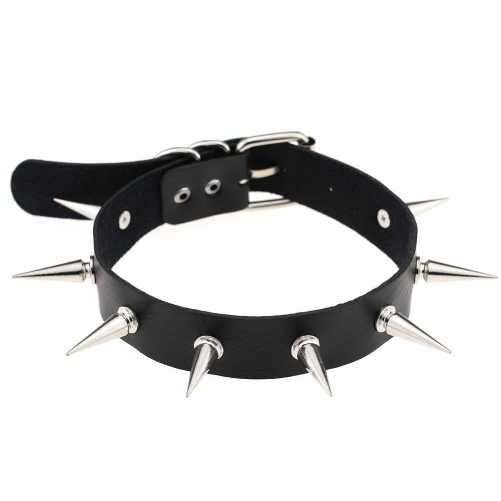 Gothic Black Spike Choker Belt for Women