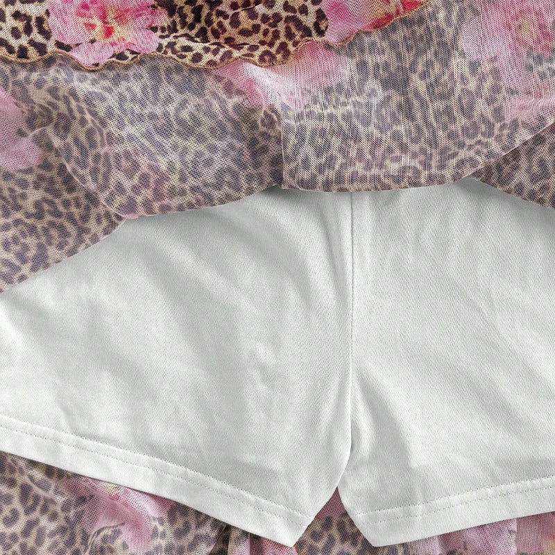Playful Leopard Print A-Line Skirt for Women