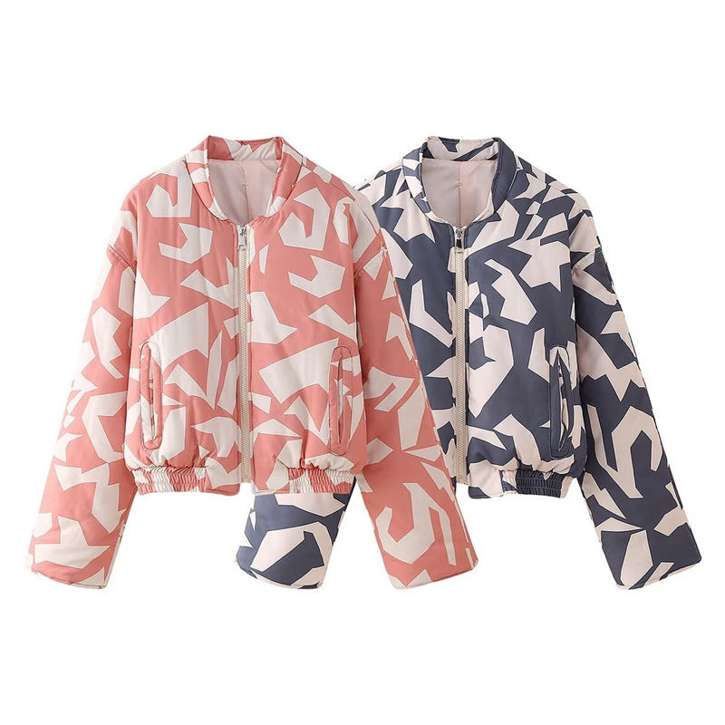 Harajuku Style Women's Casual Zipper Cotton Jacket
