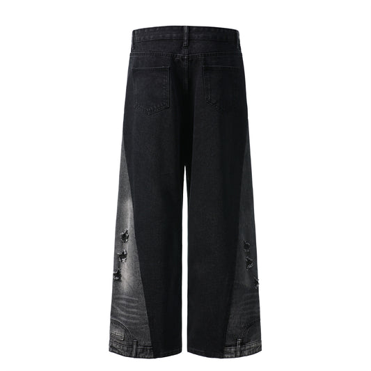 Harajuku Loose Fit Wide Leg Jeans - Trendy Black Pants