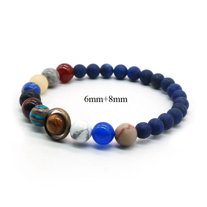 Universe Solar System Natural Stone Bracelet
