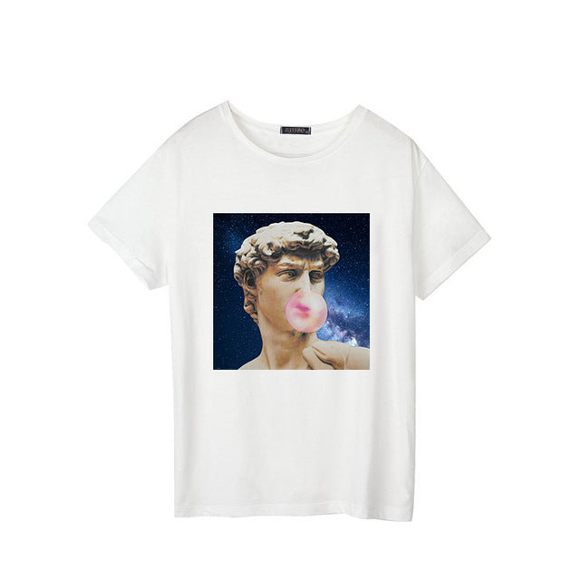 David Michelangelo Bubble Gum Printed Harajuku T-Shirt