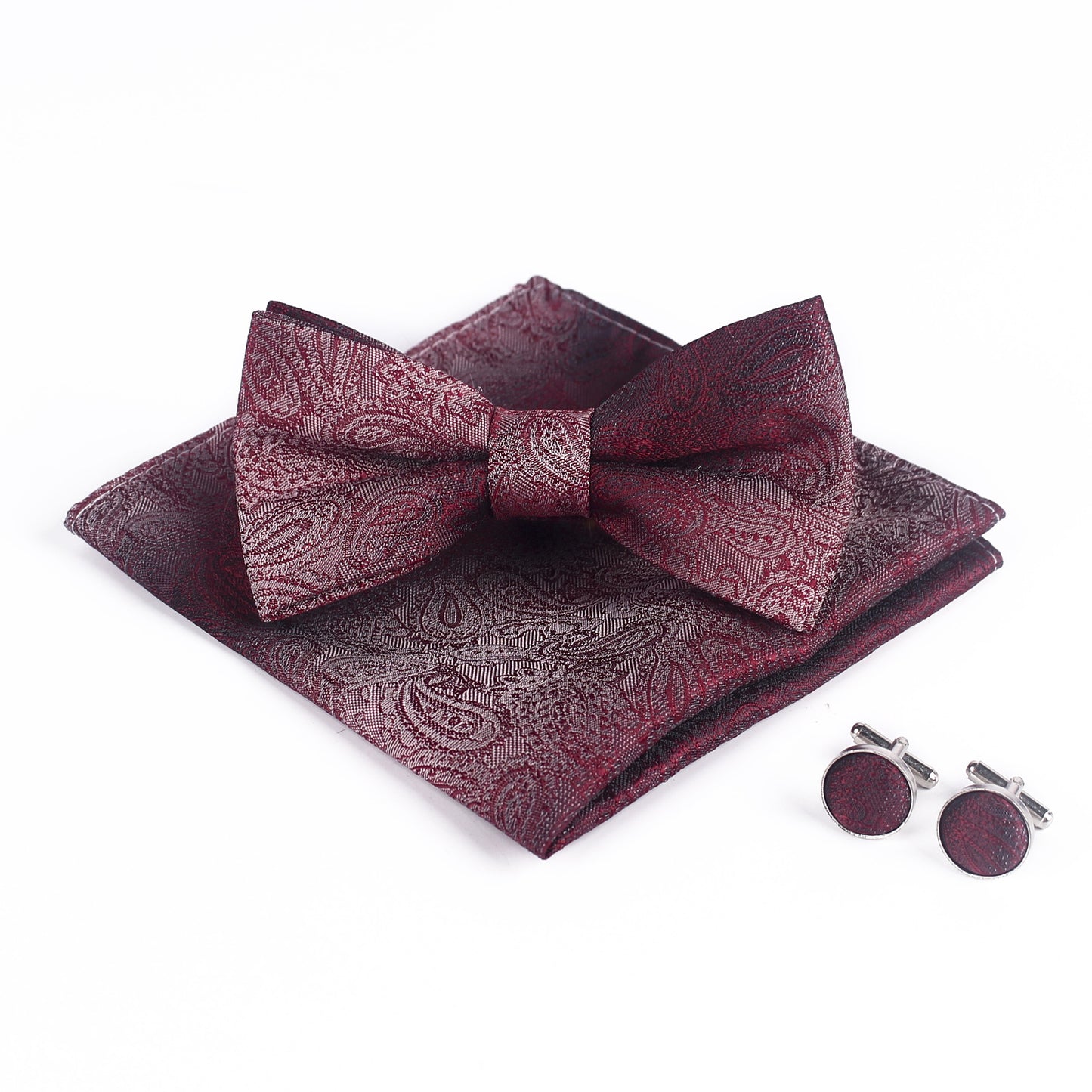 3 Piece Polyester Jacquard Matte Color Men's Party Accessory Set