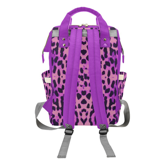 Purple Leopard Multi-Function Backpack