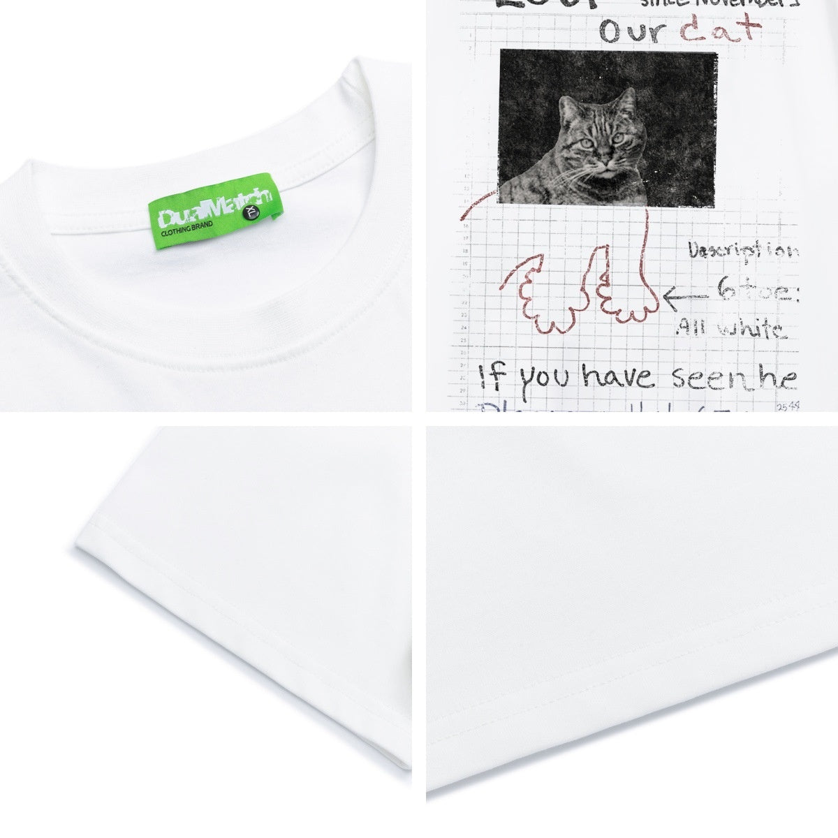 Cool Cat Letter Print Short Sleeve T-Shirt