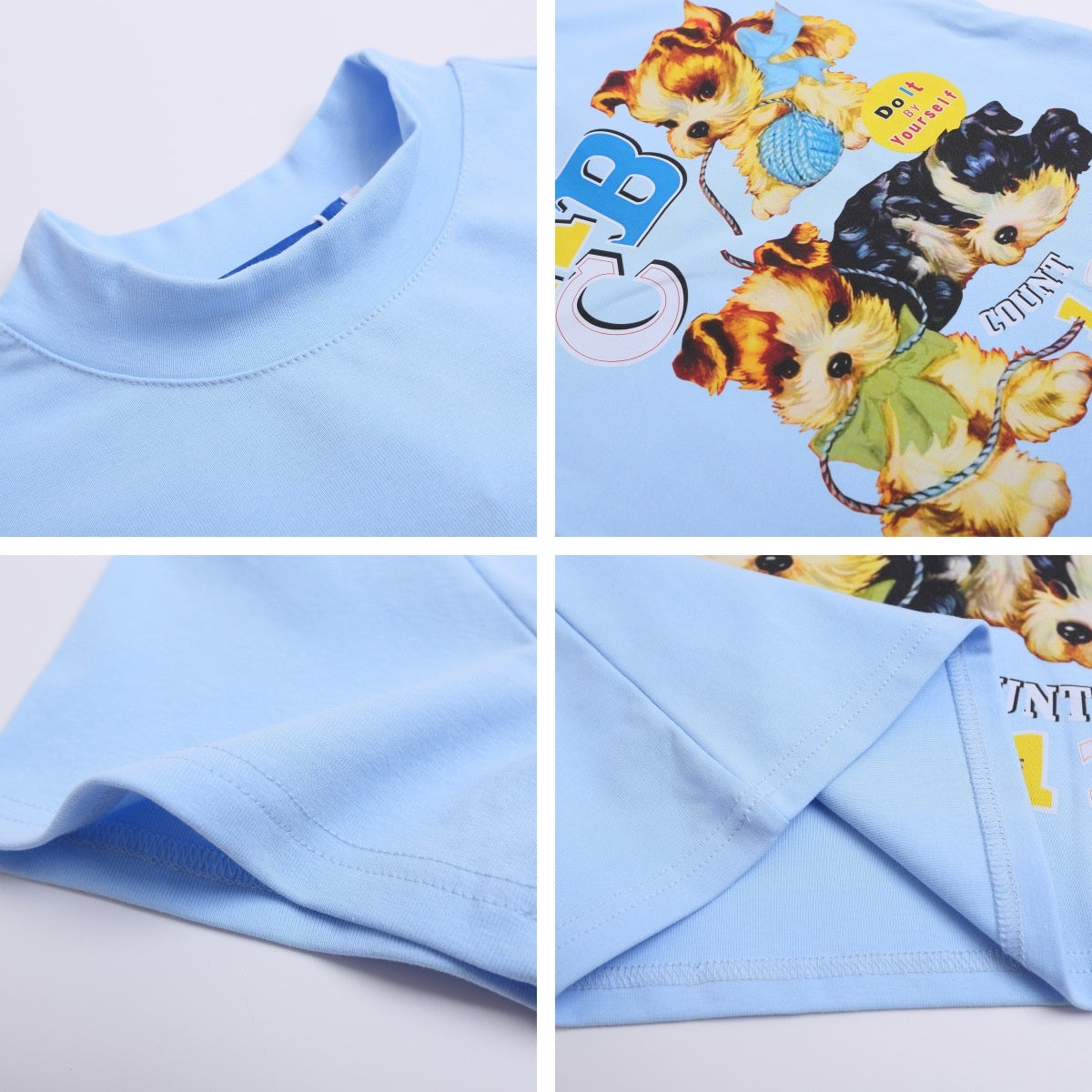 Spicy Girl Dog Print Short Sleeve T-Shirt