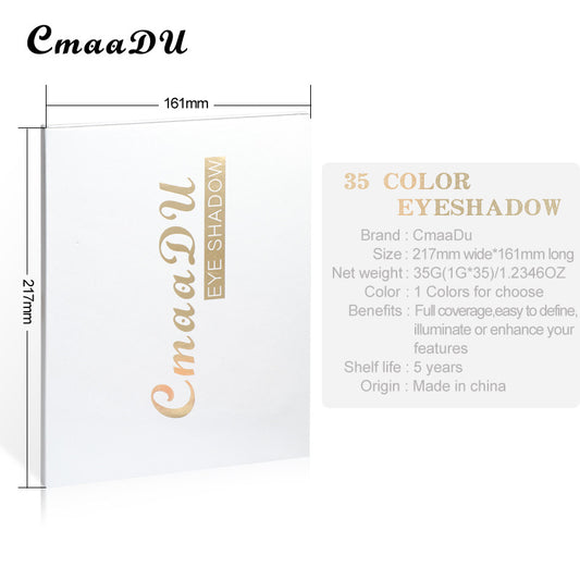 35-Color Matte Eyeshadow Palette - Metal & Waterproof