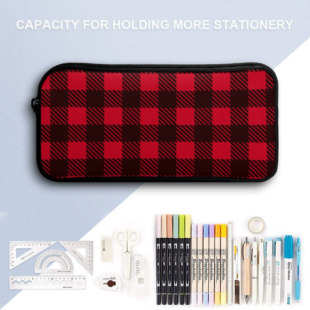Red Black Lumberjack Three Piece Backpack Bag Set Combination