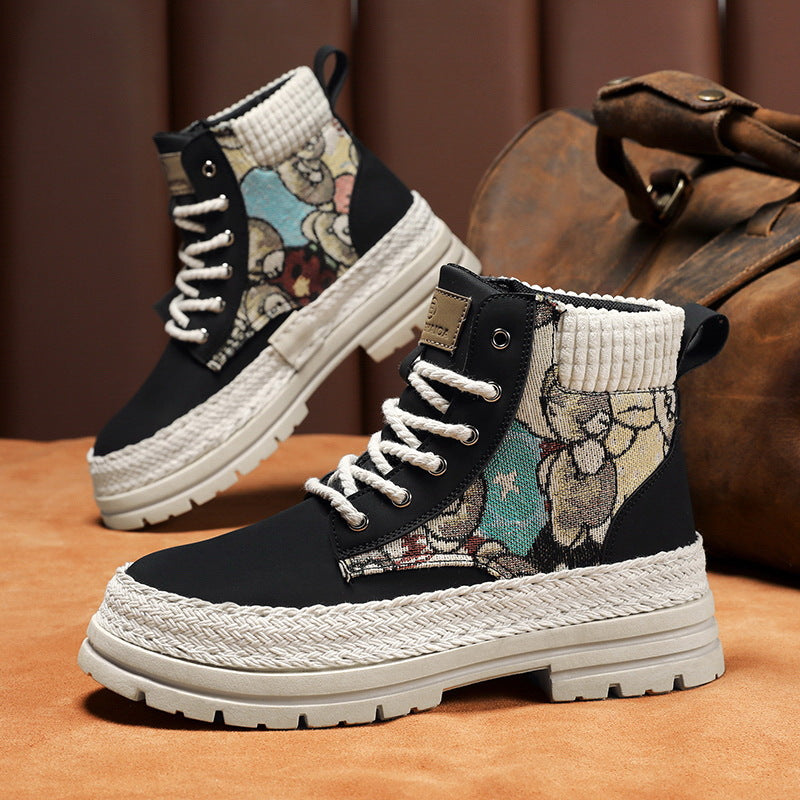 Harajuku Style Boots for Men - Versatile High Top Workwear