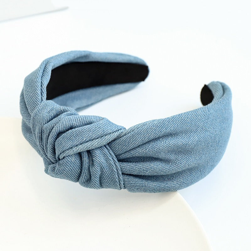 Denim Knot Hair Hoop for Girls