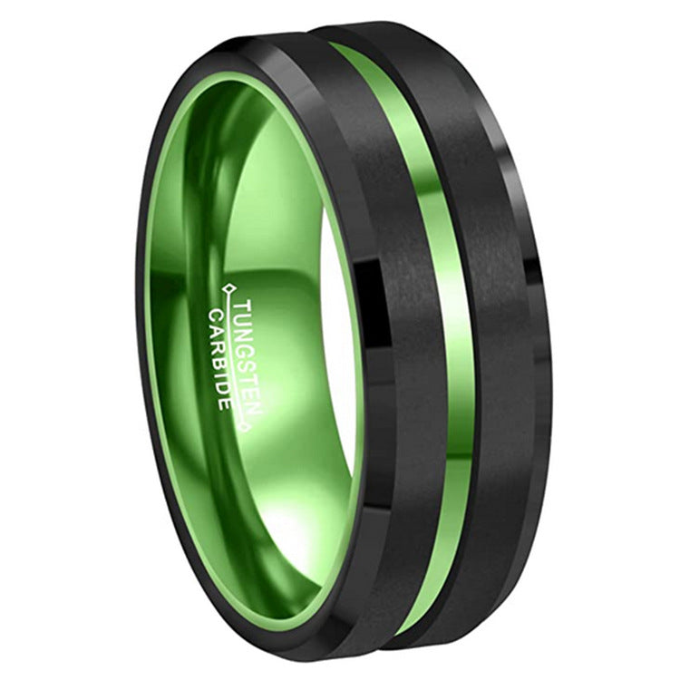 Playful Tungsten Gold & Black Dual-Color Unisex Ring