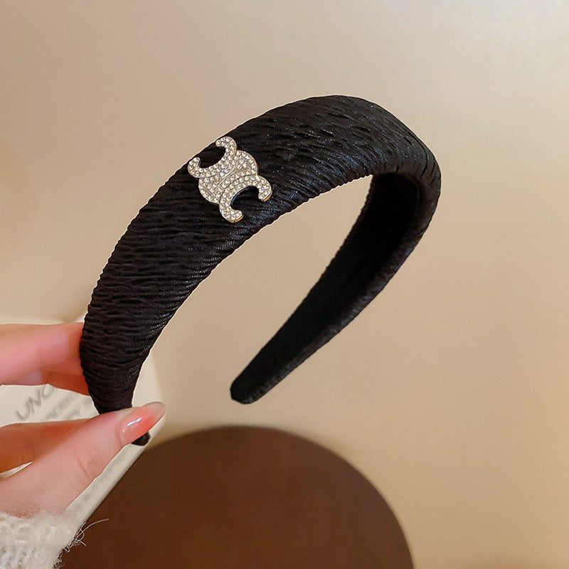 Black And White Plaid Woven Headband